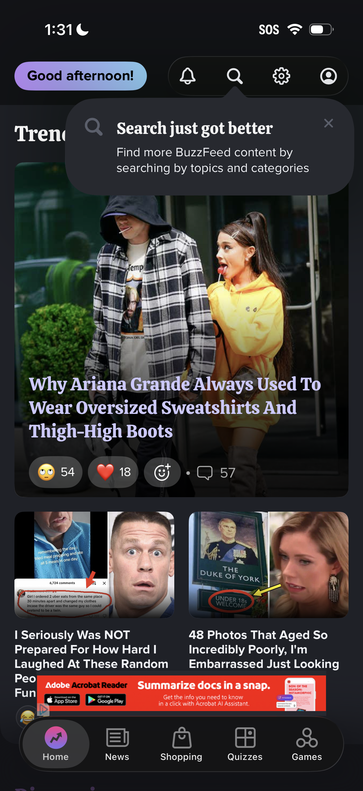 buzzfeed navigation screenshot